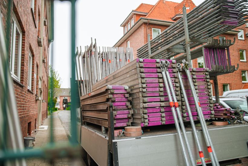 Gerüstbau-Arbeiten in der Höhe